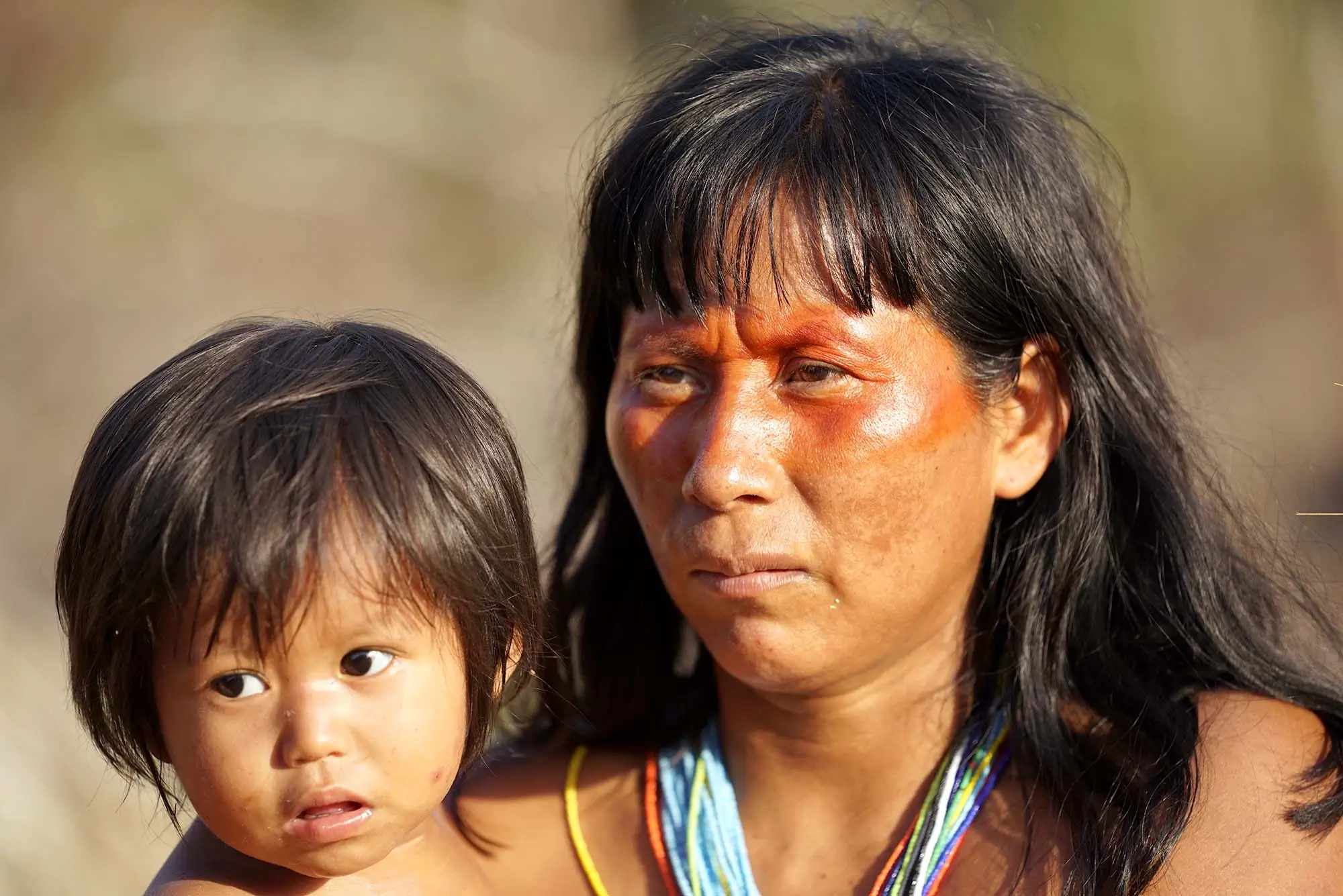 Matsés Mother and Child Family Life in the Amazon Rainforest