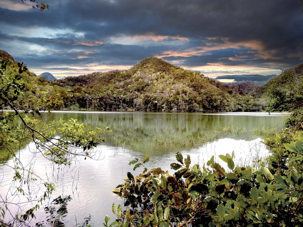 Unexplored Lake in Sierra del Divisor Deep Amazon Wilderness in Peru