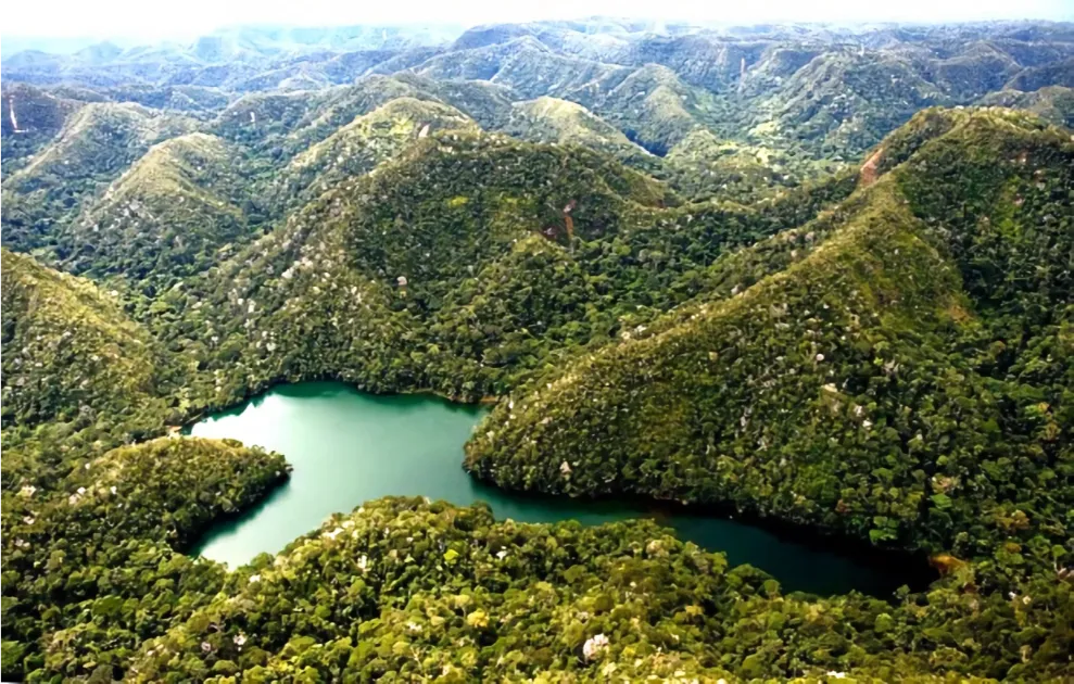 Unexplored Lake in Sierra del Divisor National Park. Remote Amazon Rainforest, Peru